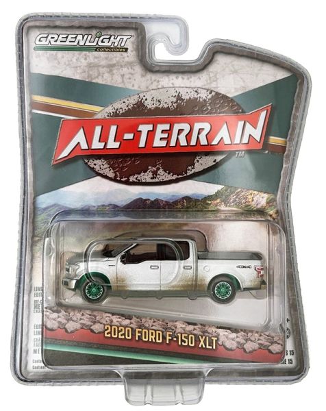 GREEN35270-FVERT - FORD F-150XLT 2020 Dirty grey with green wheels from the ALL-TERRAIN series in blister pack - 1