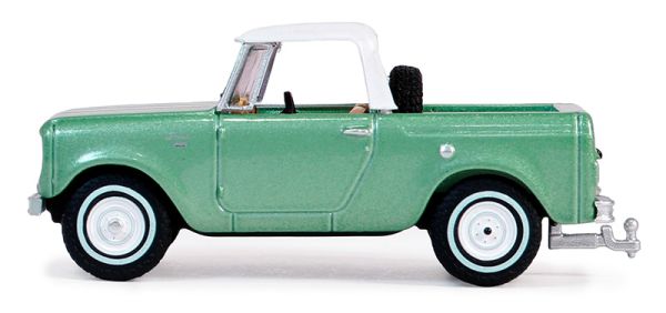 GREEN35280-A - BLUE COLLAR 1965 green HAVERSTER Scout Half Cab Pick-up in blister pack - 1