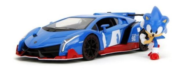 JAD35433 - LAMBORGHINI Veneno blue with SONIC figurine - 1