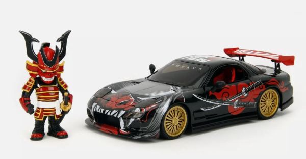 JAD35668 - MAZDA RX-7 Black 1993 with Saru Monkeys figure - 1