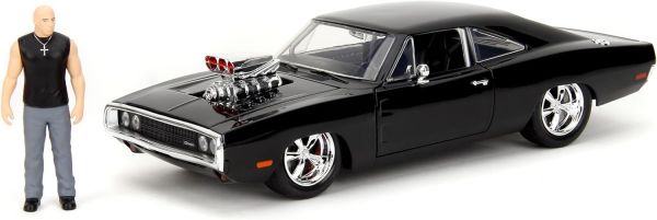 JAD35907 - DODGE Charger 1970 Black with Dom's figurine FAST & FURIOUS - 1