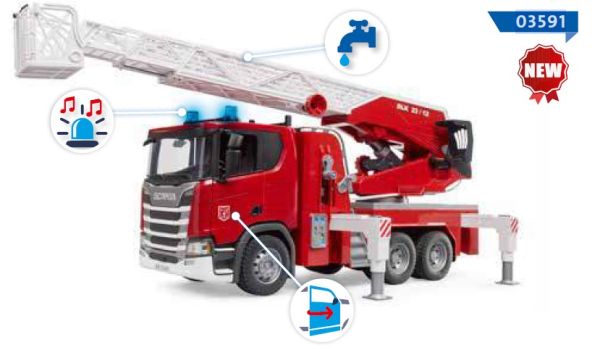 BRU3591 - SCANIA Super 560R 6x4 fire truck with large ladder - 1