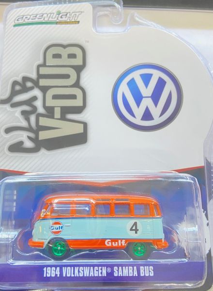 GREEN36070-BVERT - VOLKSWAGEN Samba bus 1964 GULF with green rims from the CLUB VEE-DUB series in blister pack - 1