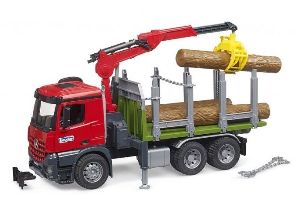 BRU3669 - MERCEDES Arocs 6x4 logging truck with crane and logs - 1