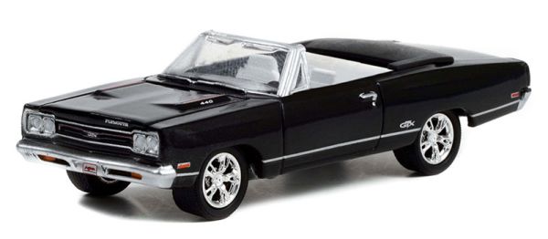 GREEN37250-D - 1969 PLYMOUTH GTX convertible from the BARRETT JACKSON series in blister pack - 1