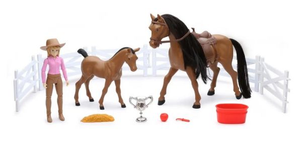 NEW37746B - Valley Ranch set with brown horse and rider - 1