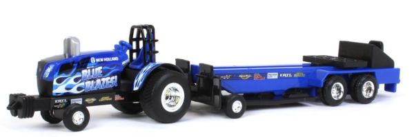 ERT37940-1 - NEW HOLLAND BLUE BLAZES pulling tractor with trailer - 1