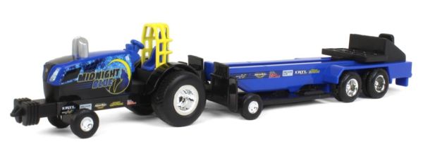 ERT37940-2 - NEW HOLLAND MIDNIGHT BLUE pulling tractor with trailer - 1