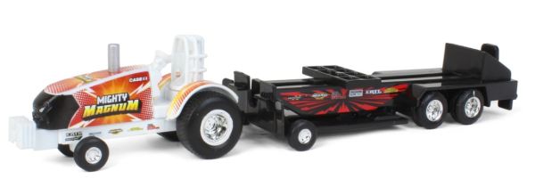 ERT37941-2 - CASE IH Magnum MIGHTY MAGNUM white pulling tractor with trailer - 1