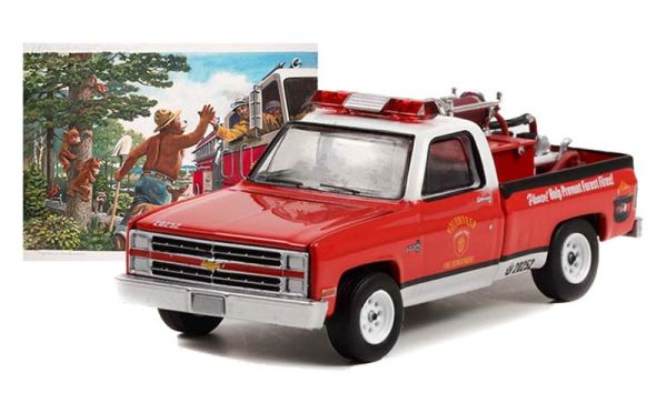 GREEN38020-E - CHEVROLET C20 1984 Fire engine from the SMOKEY BEAR series in blister pack - 1