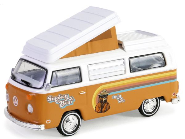 GREEN38060-C - VOLKSWAGEN Typ 2 Wastfalia Campmobile 1974 Orange aus der Serie SMOKEY BEAR in Blisterverpackung - 1