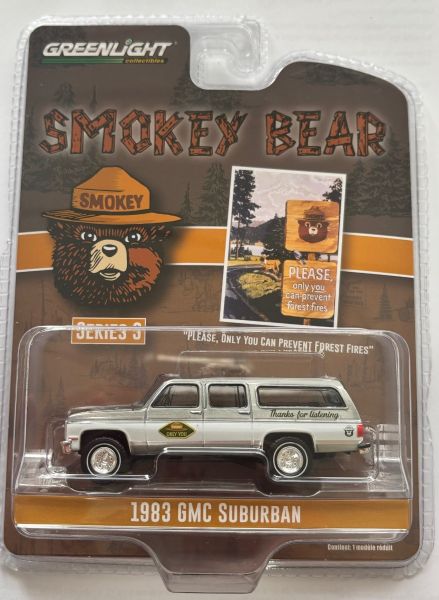 GREEN38060-D_GRIS - GMC Suburban 1983 Grau aus der SMOKEY BEAR-Serie in Blisterverpackung - 1