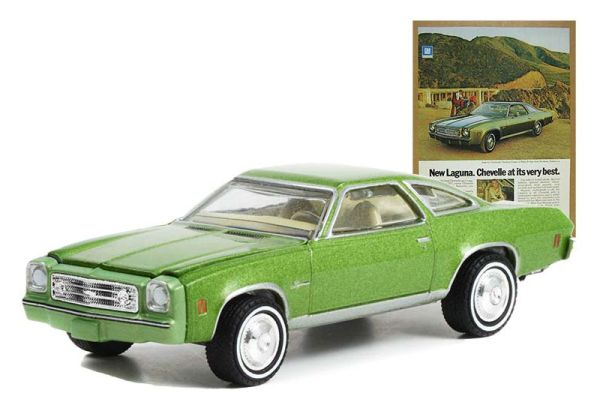 GREEN39100-E - CHEVROLET Chevelle Laguna colonnade coupé 1973 green from the series VINTAGE AD CARS in blister pack - 1