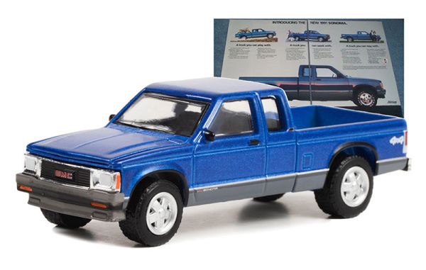 GREEN39110-F - 1991 GMC Sonoma blue from the series VINTAGE AD CARS in blister pack - 1