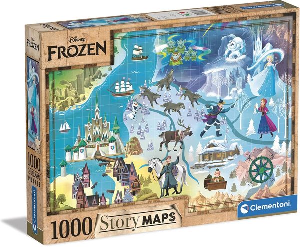 CLE39666 - 1000 pieces Disney maps Snow Queen puzzle - 1