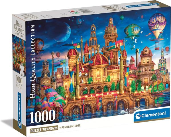 CLE39778 - 1000 pieces Downtown puzzle with poster - 1