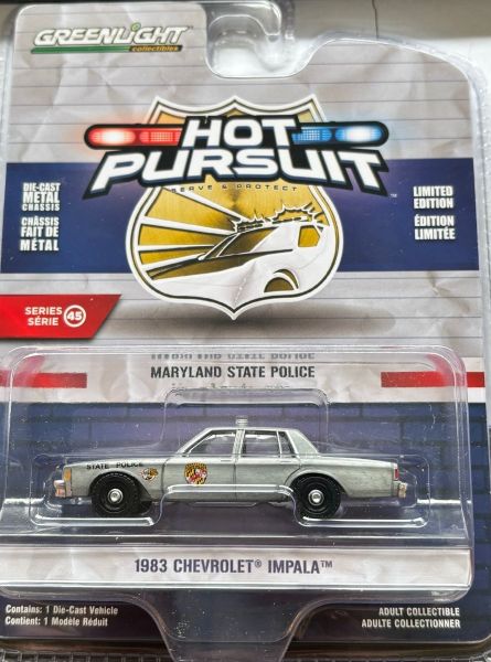 GREEN43030-A-GRIS - 1983 CHEVROLET Impala grey Maryland Police from the HOT PURSUIT series in blister pack - 1