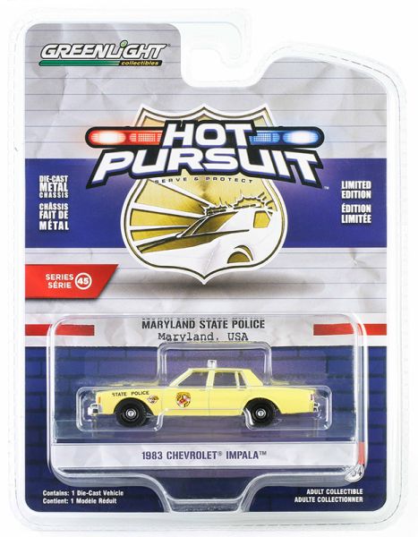 GREEN43030-A - 1983 CHEVROLET Impala beige Maryland Police HOT PURSUIT in blister pack - 1