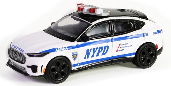 GREEN43030-F - FORD Mustang Mach-E GT 2022 New York Police in blister pack from the HOT PURSUIT series - 1