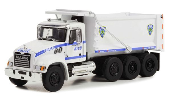 GREEN45160-B - MACK granite Tipper 8x4 2019 NYPD S.D TRUCKS series under blister - 1