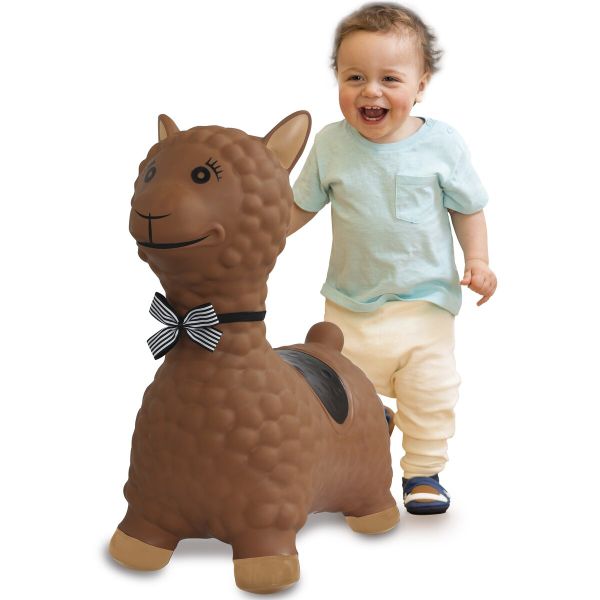 JAM460542 - Bouncing brown llama with pump - 1