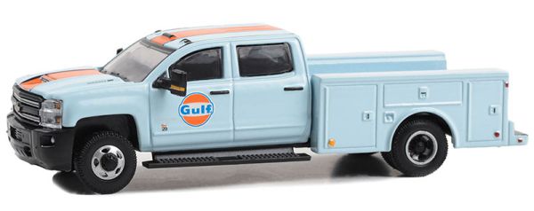 GREEN46130-C - CHEVROLET 3500 HD Dualy 2018 GULF Oil from the series DUALLY DRIVERS under blister - 1