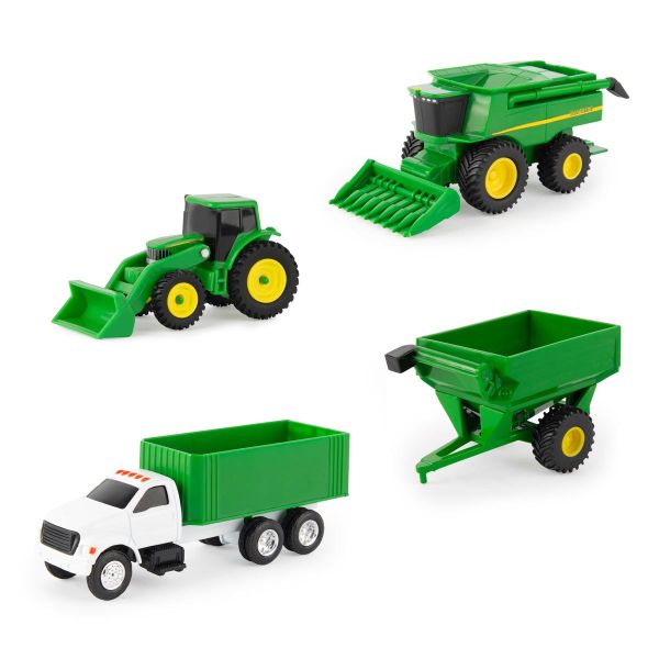 ERT37685-47213 - Set of 4 vehicles JOHN DEERE - Tractor with attachment Harvester and Truck - 1