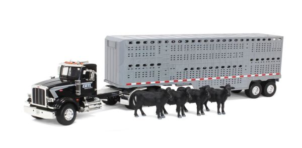 ERT47600 - PERTERBILT 367 with cattle truck and 4 cows ERTL - 1