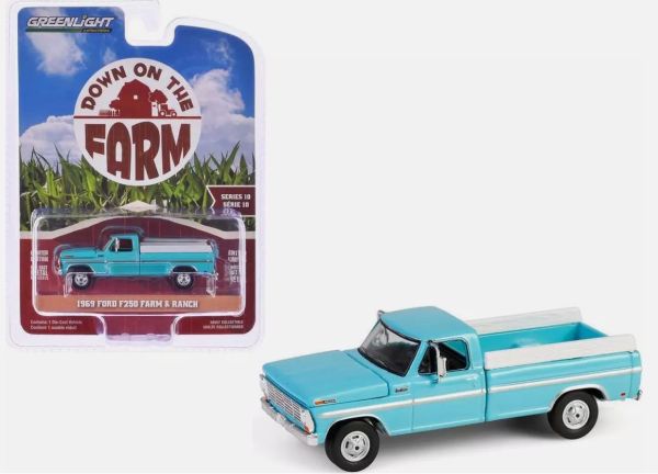 GREEN48100-C - FORD F250 Farm & Ranch 1969 blue from DOWN ON THE FARM series 10 in blister pack - 1