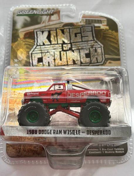 GREEN49120-B_VERT - DODGE Ram W350 LE 1988 Monster truck green rims DESPERADO from the series KINGS OF CRUNCH in blister pack - 1