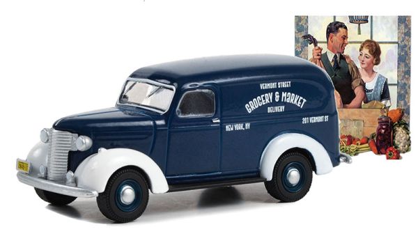 GREEN54080-A - CHEVROLET Panel Truck 1939 GROCERY & MARKET from the NORMAN ROCKWELL series in blister pack - 1