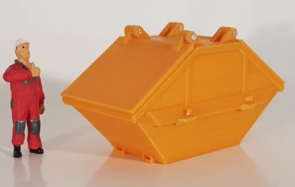 MSM5465/01 - 7m3 skip with lid - miniature - 1