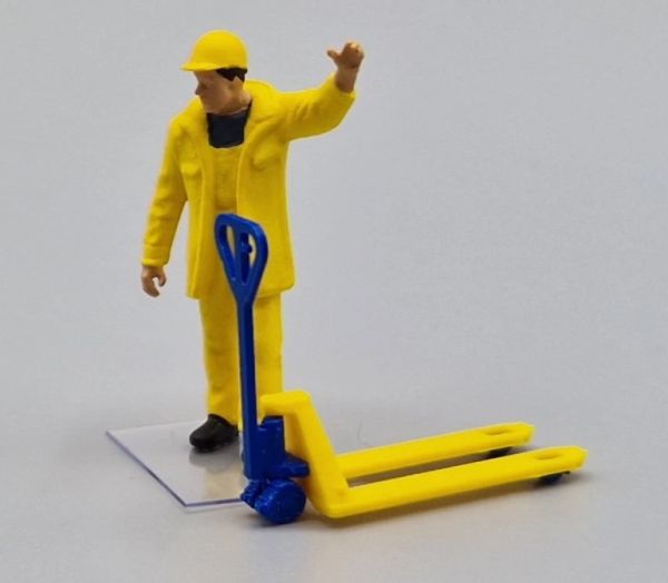 MSM5474/01 - Miniature yellow and blue pallet truck - 1