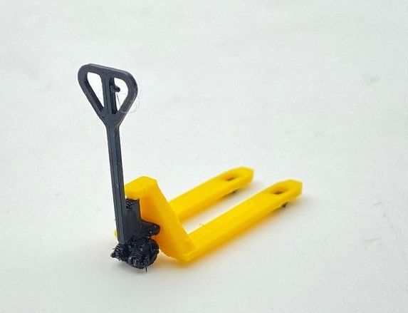 MSM5474/02 - Miniature yellow and black pallet truck - 1