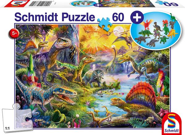 SCM56372 - 60 Piece Dinosaur puzzle with figures - 1