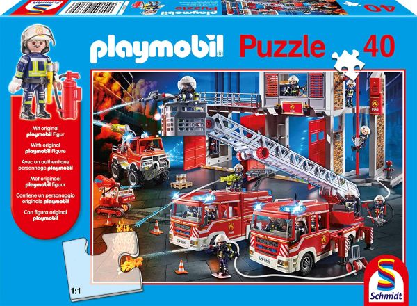 SCM56380 - 40 Piece Firefighter Puzzle PLAYMOBIL with figure - 1