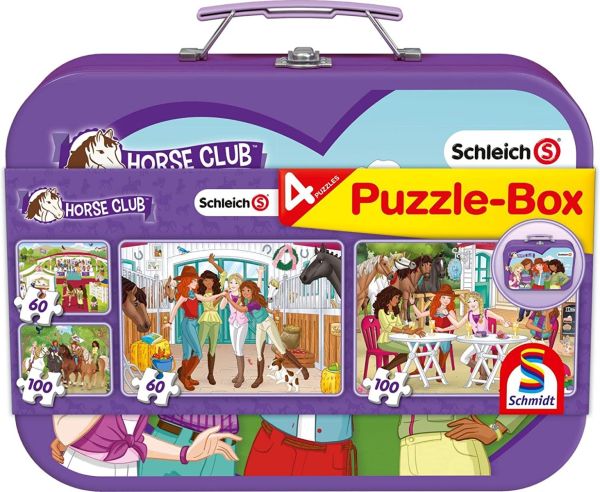 SCM56515 - 4 Puzzles 60 and 100 pieces SCHLIECH Horse Club - 1