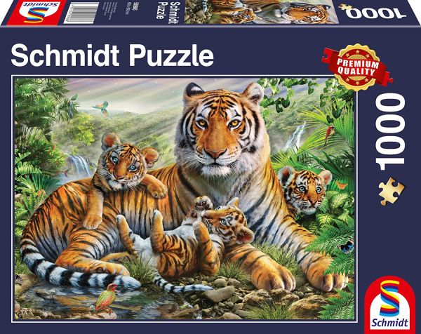 SCM58986 - Puzzle 1000 pieces Tigress and her cubs - 1