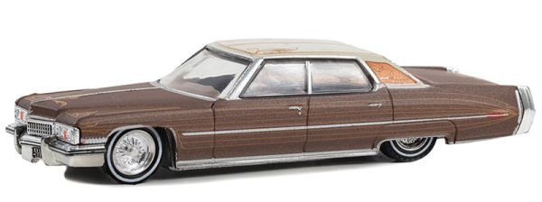 GREEN63050-E - 1973 Cadillac Sedan deville Brown from the CALIFORNIA LOWRIDERS serie in blister pack - 1