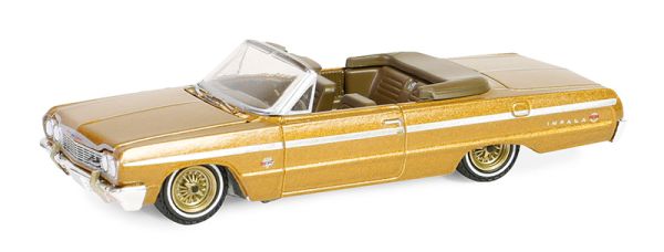 GREEN63060-D - 1964 CHEVROLET Impala cabriolet Gold from the CALIFORNIA LOWRIDERS serie in blister pack - 1