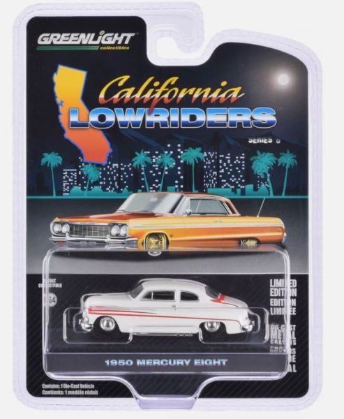 GREEN63070-B - MERCURY Eight 1950 white from the CALIFORNIA LOWRIDERS series in blister packs - 1