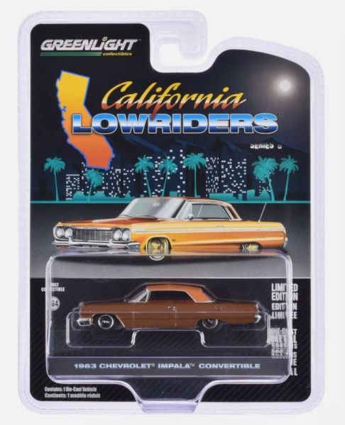 GREEN63070-C - CHEVROLET Impala Convertible 1963 brown from the CALIFORNIA LOWRIDERS series in blister pack - 1