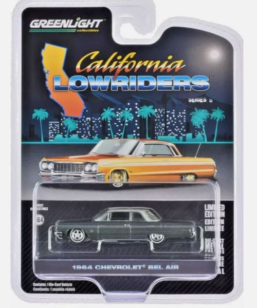 GREEN63070-D - CHEVROLET Bel Air 1964 grey from the CALIFORNIA LOWRIDERS series in blister pack - 1