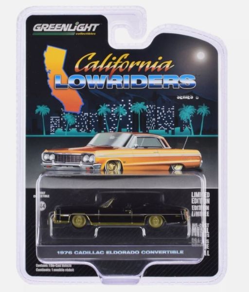 GREEN63070-F - CADILLAC Eldorado convertible 1976 black and gold from CALIFORNIA LOWRIDERS series in blister pack - 1