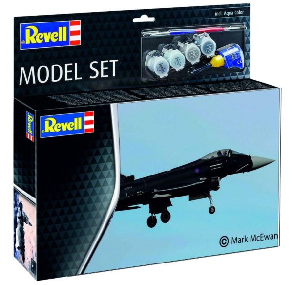 REV63796 - Model Set - Eurofighter Typhoon fighter plane - RAF with paint to assemble - 1