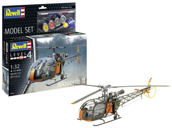 REV63804 - MODEL SET - Alouette II helicopter with paint to assemble - 1