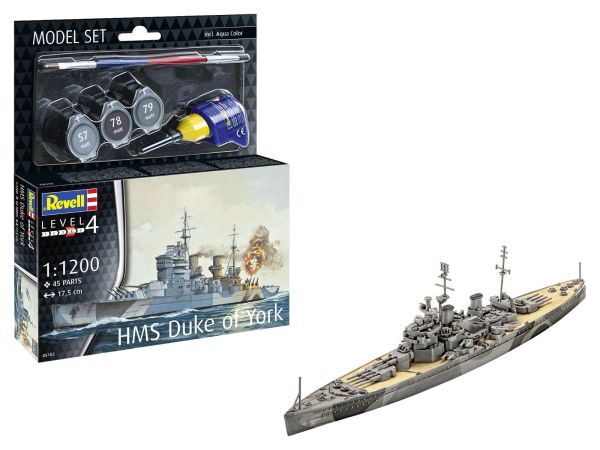 REV65182 - MODEL SET - Battleship HMS Duke of York with paint to assemble - 1