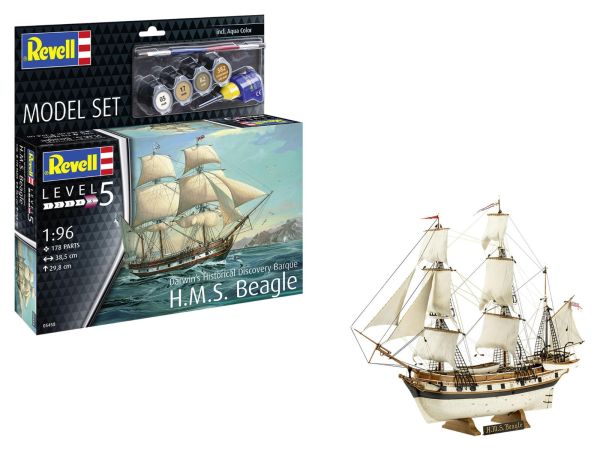 REV65458 - Model Set - H.M.S. Beagle to assemble with paint - 1