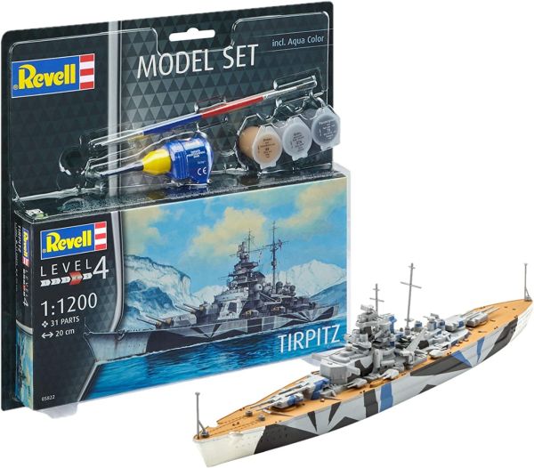 REV65822 - MODEL SET - TIRPITZ Boat with paint to assemble - 1