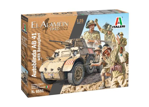 ITA6591 - Model of Autoblinda AB 41 with Bersaglieri El Alamein to assemble and paint - 1